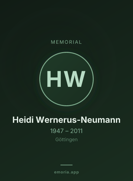 Memorial portrait of Heidi Wernerus-Neumann