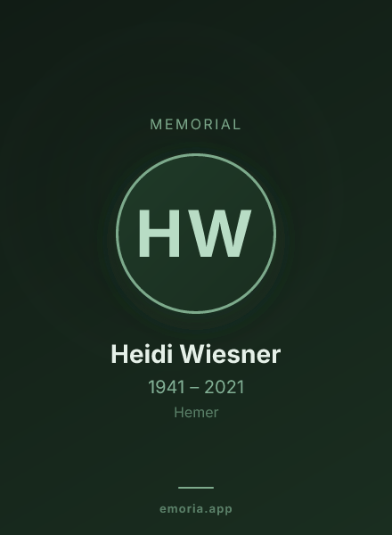 Memorial portrait of Heidi Wiesner