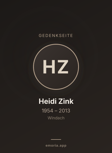 Gedenkportrait von Heidi Zink