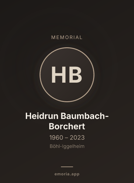 Memorial portrait of Heidrun Baumbach-Borchert