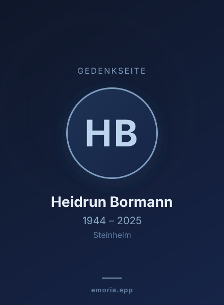 Gedenkportrait von Heidrun Bormann