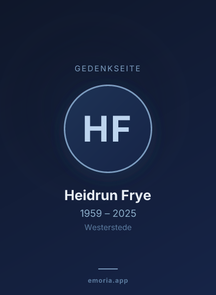 Gedenkportrait von Heidrun Frye