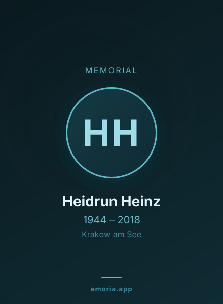 Memorial portrait of Heidrun Heinz