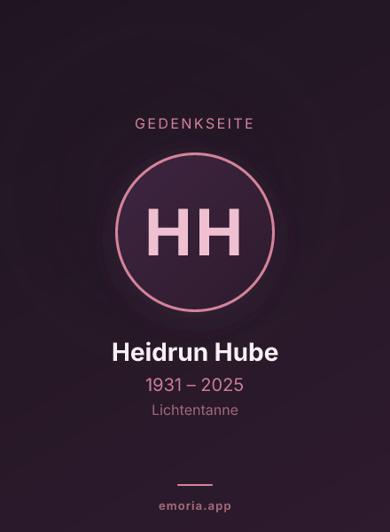 Gedenkportrait von Heidrun Hube