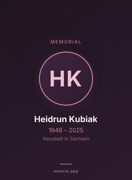 Memorial portrait of Heidrun Kubiak