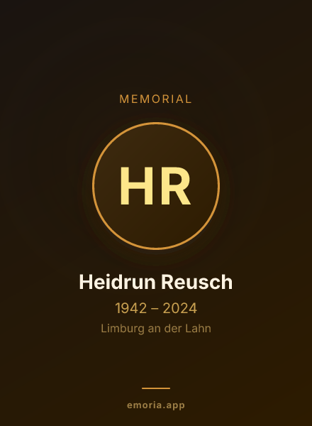 Memorial portrait of Heidrun Reusch