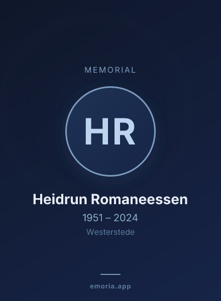 Memorial portrait of Heidrun Romaneessen