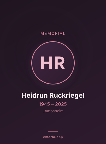 Memorial portrait of Heidrun Ruckriegel
