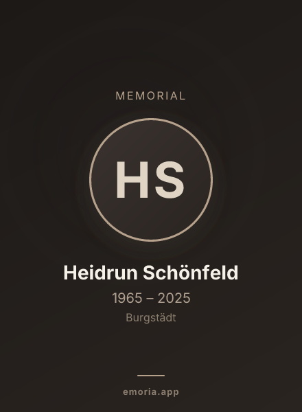 Memorial portrait of Heidrun Schönfeld