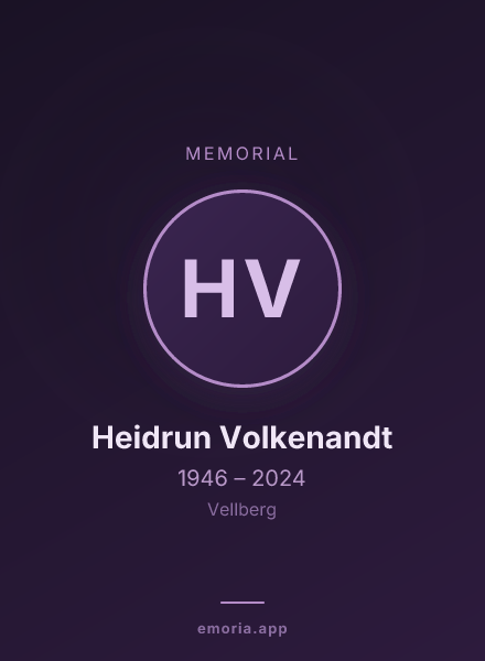 Memorial portrait of Heidrun Volkenandt