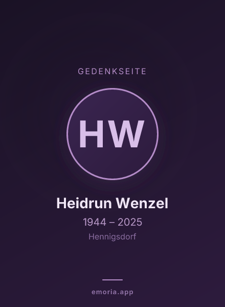 Gedenkportrait von Heidrun Wenzel
