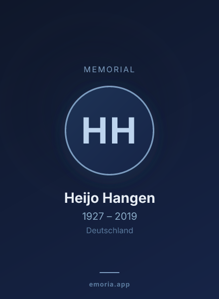 Memorial portrait of Heijo Hangen
