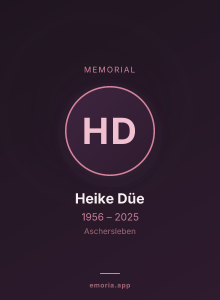 Memorial portrait of Heike Düe