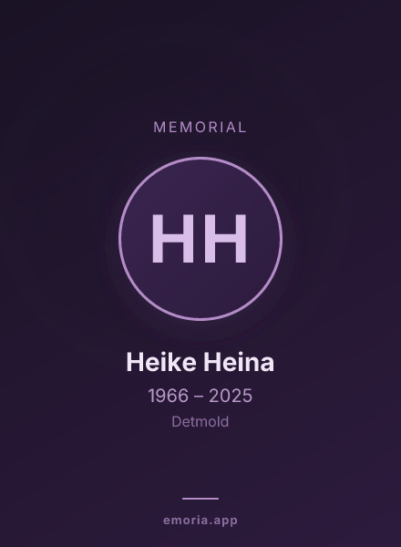 Memorial portrait of Heike Heina