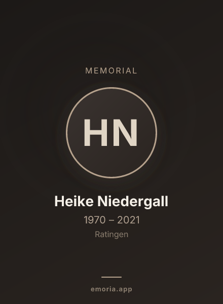 Memorial portrait of Heike Niedergall
