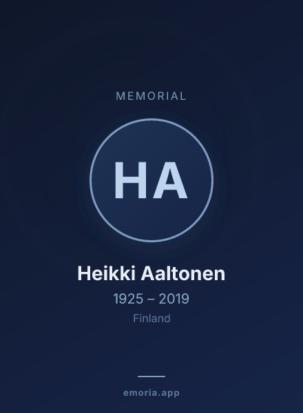 Memorial portrait of Heikki Aaltonen