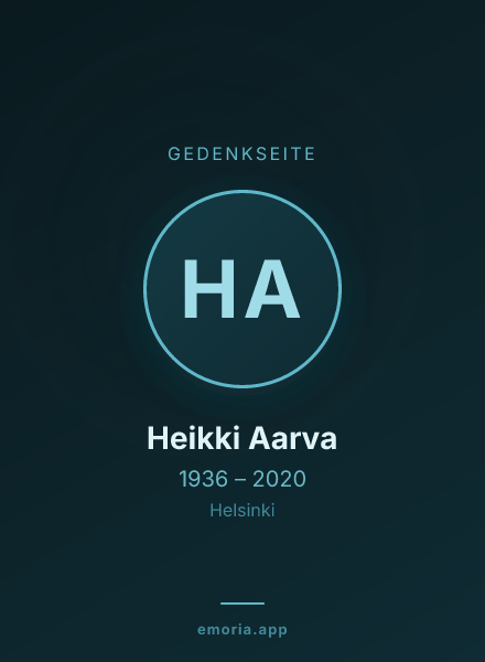 Gedenkportrait von Heikki Aarva