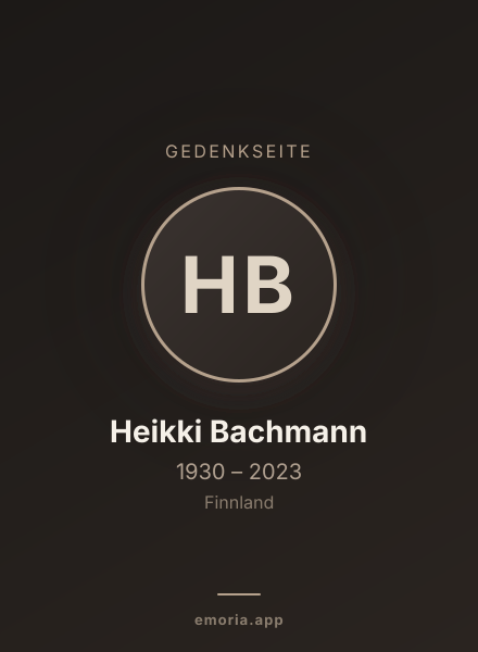 Gedenkportrait von Heikki Bachmann