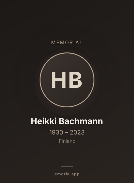 Memorial portrait of Heikki Bachmann