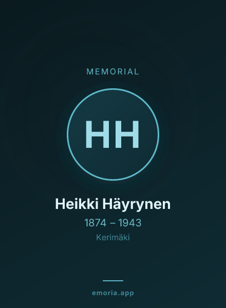 Memorial portrait of Heikki Häyrynen