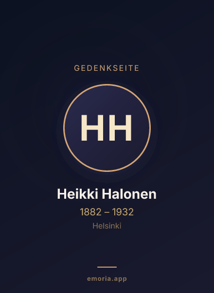 Gedenkportrait von Heikki Halonen