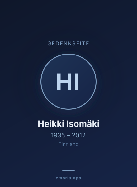 Gedenkportrait von Heikki Isomäki