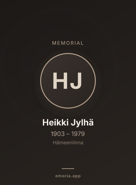 Memorial portrait of Heikki Jylhä