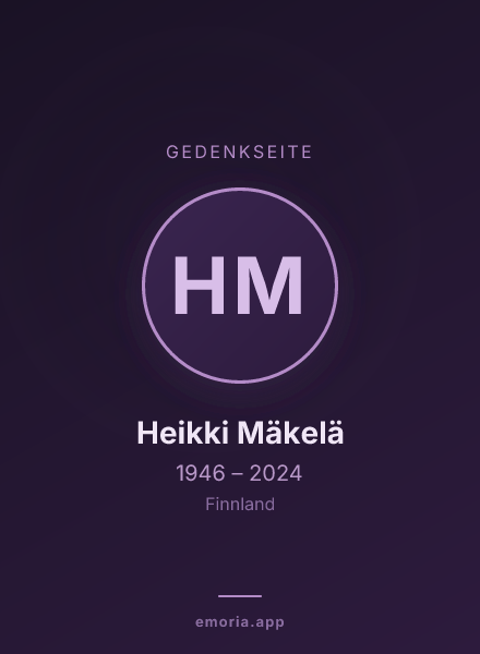 Gedenkportrait von Heikki Mäkelä