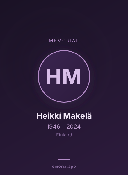 Memorial portrait of Heikki Mäkelä