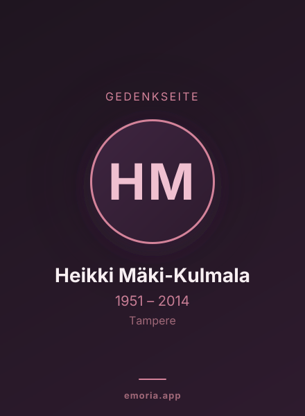Gedenkportrait von Heikki Mäki-Kulmala