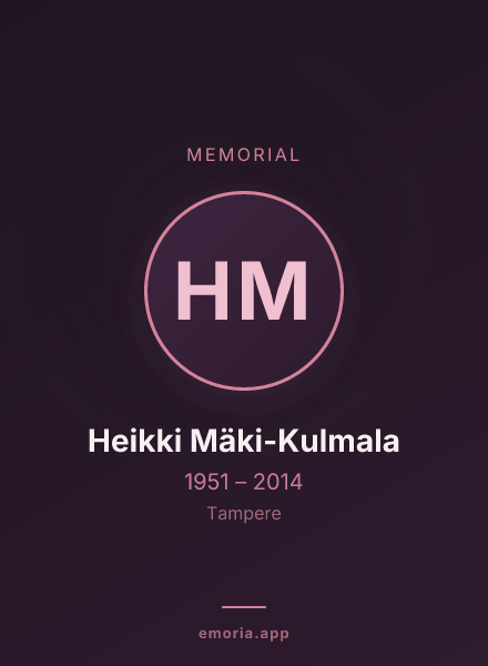 Memorial portrait of Heikki Mäki-Kulmala