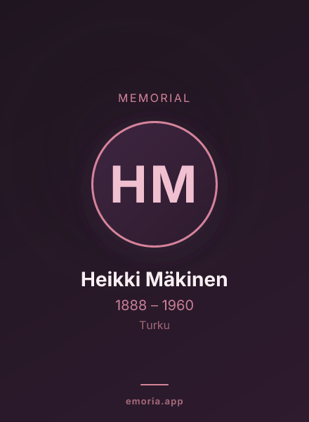 Memorial portrait of Heikki Mäkinen