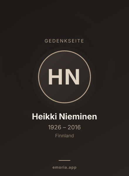 Gedenkportrait von Heikki Nieminen