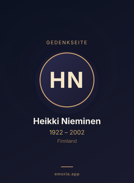 Gedenkportrait von Heikki Nieminen