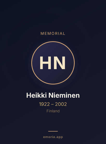 Memorial portrait of Heikki Nieminen