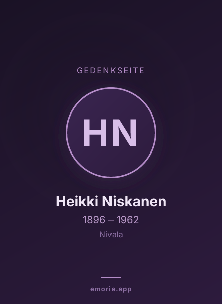 Gedenkportrait von Heikki Niskanen