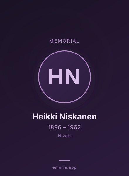 Memorial portrait of Heikki Niskanen