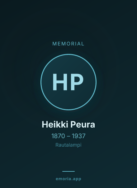 Memorial portrait of Heikki Peura