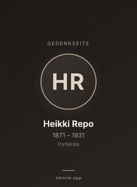 Gedenkportrait von Heikki Repo
