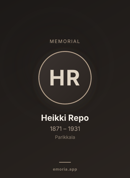 Memorial portrait of Heikki Repo