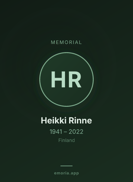 Memorial portrait of Heikki Rinne