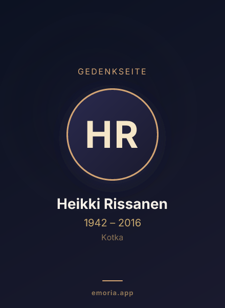 Gedenkportrait von Heikki Rissanen
