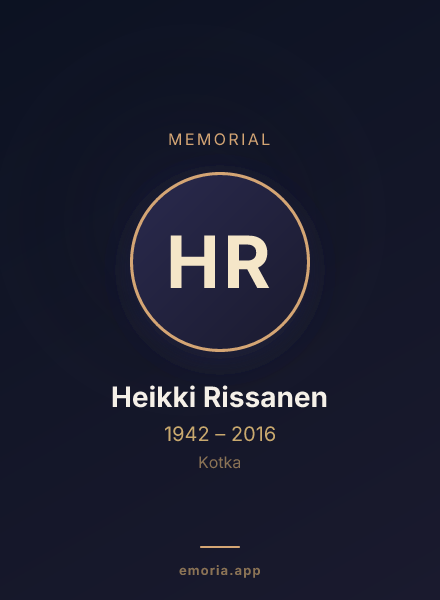 Memorial portrait of Heikki Rissanen