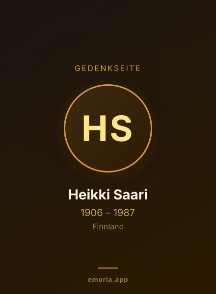 Gedenkportrait von Heikki Saari
