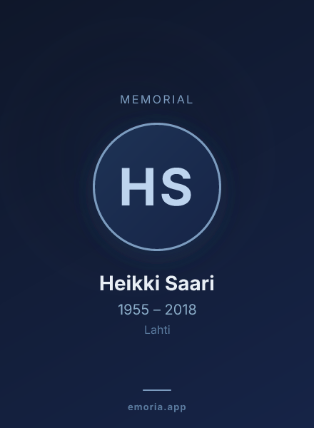 Memorial portrait of Heikki Saari
