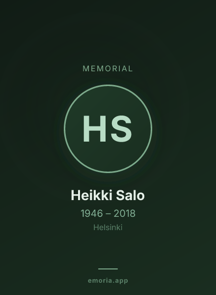 Memorial portrait of Heikki Salo