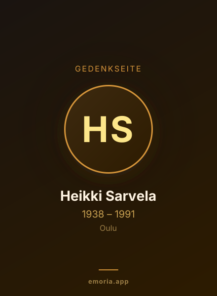 Gedenkportrait von Heikki Sarvela