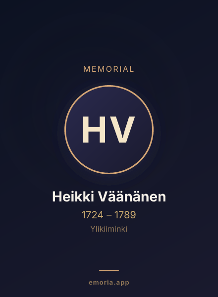 Memorial portrait of Heikki Väänänen