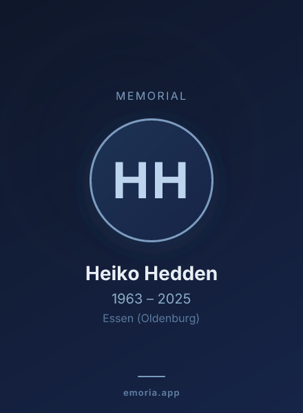 Memorial portrait of Heiko Hedden