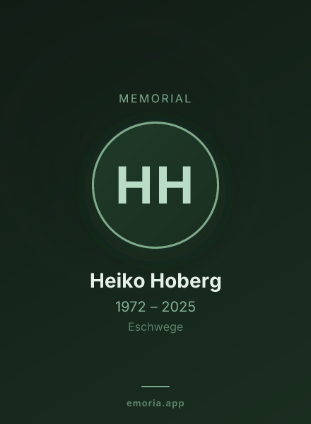 Memorial portrait of Heiko Hoberg